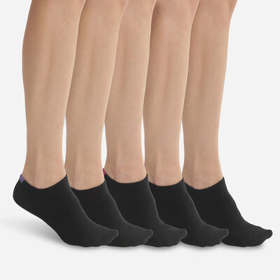 Lot de 5 paires de socquettes femme Noir à marqueurs colorés EcoDim, , DIM