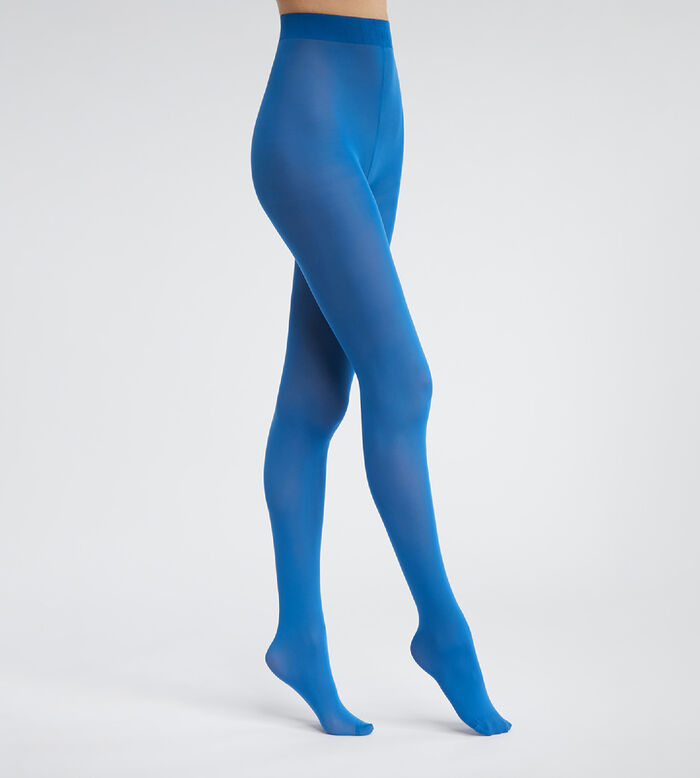 Collant opaque femme voile effet velouté Bleu Vif Dim Style, , DIM