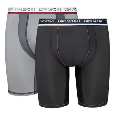 Lot de 2 boxers microfibre thermoregulation active noir gris Dim Sport, , DIM