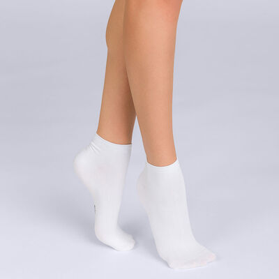 Socquettes courtes blanches Skin (3+1 gratuit) Femme-DIM