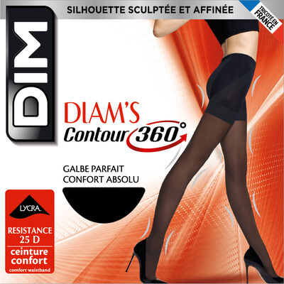 Collant noir Diam's Contour 360° semi-opaque 25D, , DIM