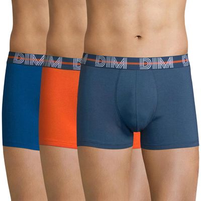 Lot de 3 boxers bleu, orange et gris bleu - Dim Powerful, , DIM