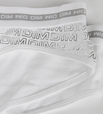 Shorty fille coton stretch Blanc avec impressions argentées Dim Sport, , DIM