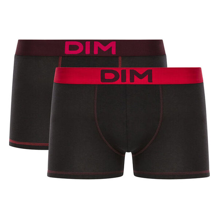 Lot de 2 boxers homme noir & rouge - DIM Mix & Colors, , DIM