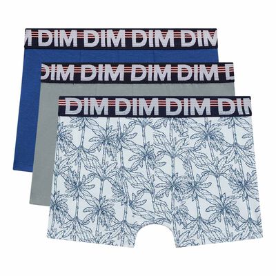 Lot de 3 boxers enfant coton stretch à motif palmier Gris EcoDim Mode, , DIM