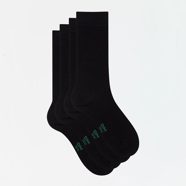 Lot de 2 paires de chaussettes hommes noires coton lyocell Green by Dim