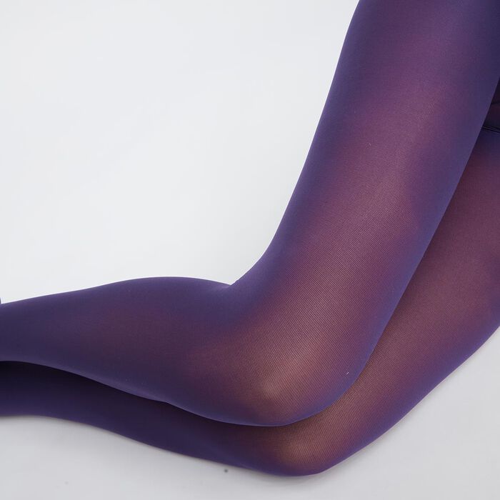 Collant opaque femme voile effet velouté Violet Futuriste Dim Style, , DIM