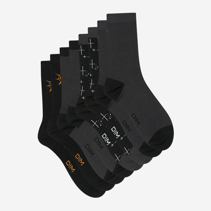 Lot de 4 paires de chaussettes femme coton astral Noir Les Bons Plans, , DIM