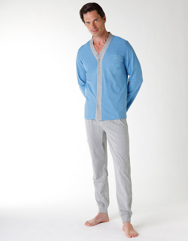 Pyjama en jersey avec tunique, bleu clair poudre, , DIM