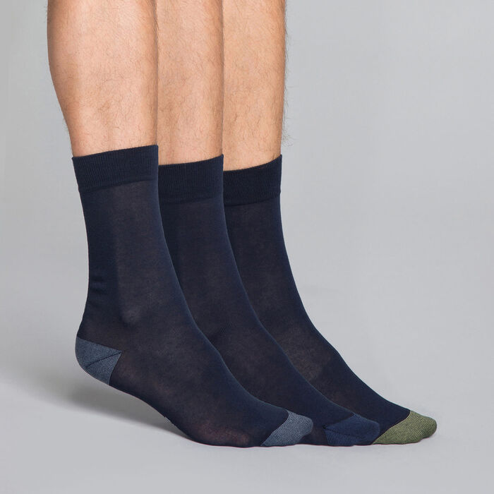 3-pack navy blue Men's socks, , DIM