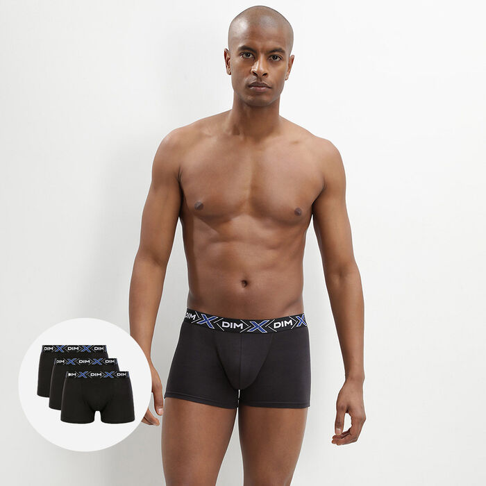 Lot de 3 boxers noirs X-TEMP® en coton stretch pour homme, , DIM