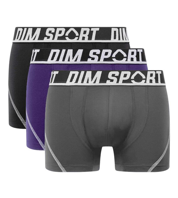 Lot de 3 boxers homme microfibre thermorégulateur Violet Dim Sport, , DIM