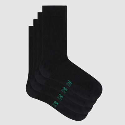 Lot de 2 paires de chaussettes homme lyocell côtelé noir Green by Dim, , DIM