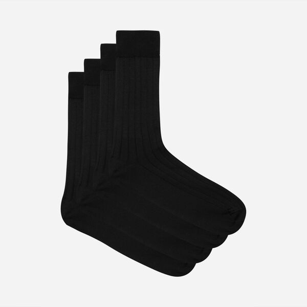Lot de 2 chaussettes noires en fil d'Ecosse Homme