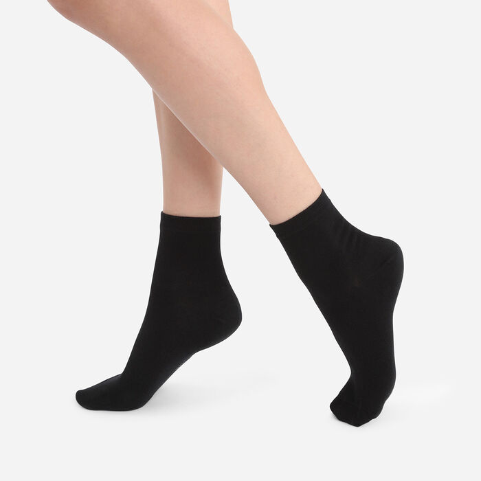 Lot de 2 paires de chaussettes noires Femme en coton modal