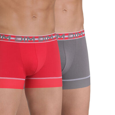 Lot de 2 boxers rouge tonic et gris foncé 3D Stay & Fit-DIM