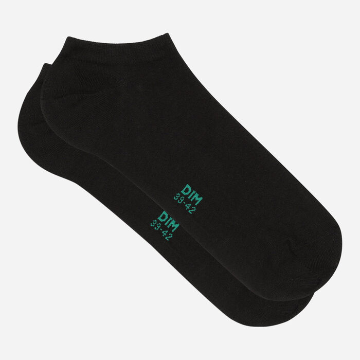 Lot de 2 paires de chaussettes femme basses en coton bio noir Green by Dim