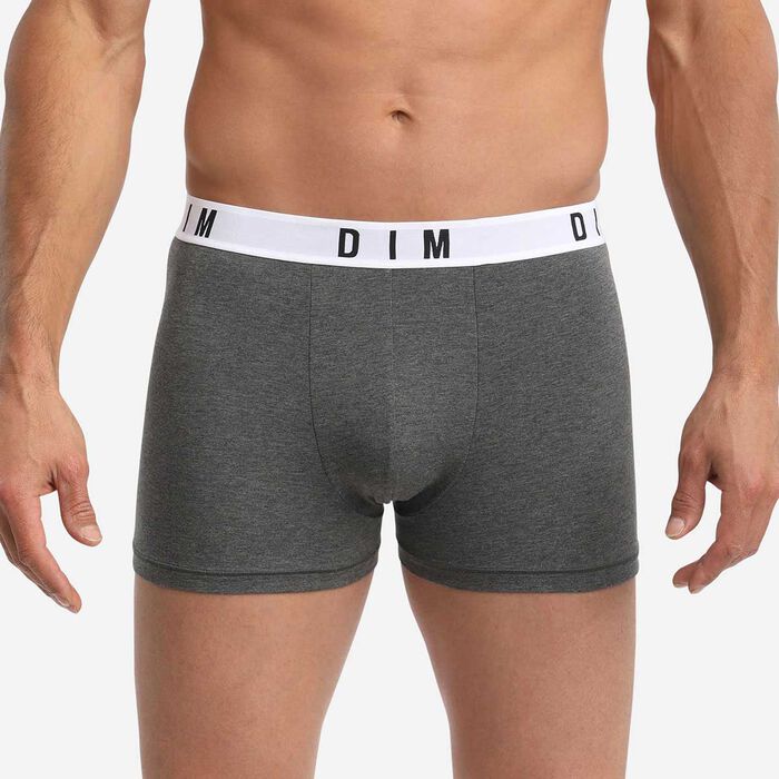 Boxer gris foncé en coton modal ceinture unie Dim Originals, , DIM