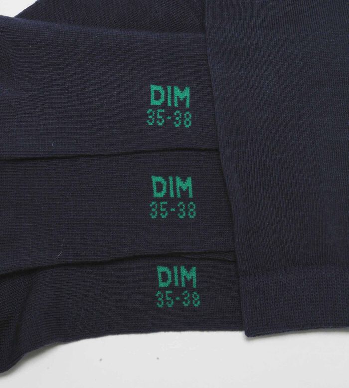 Lot de 2 paires de chaussettes femme en coton bio Bleu Marine Dim Good, , DIM