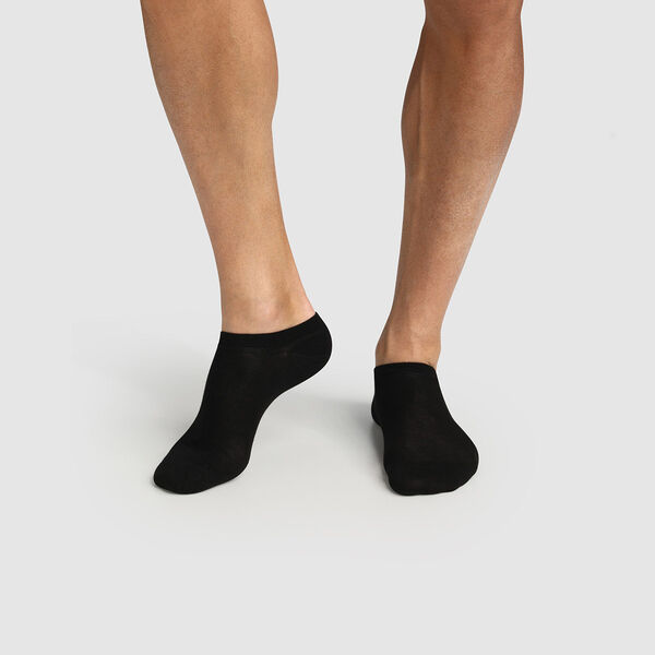 Lot de 2 paires de chaussettes hommes basses en coton bio noir Green by Dim
