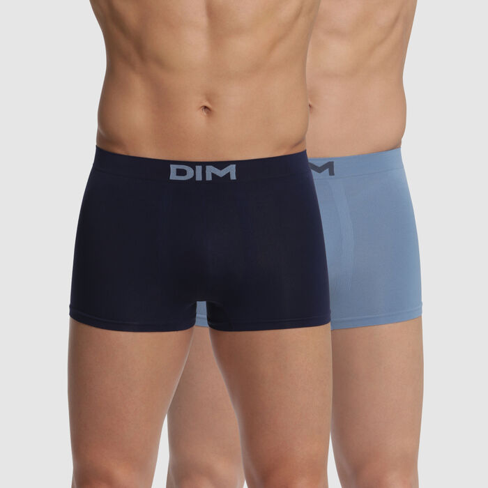 Lot de 2 boxers bleu marine et bleu ciel Micro seamless , , DIM