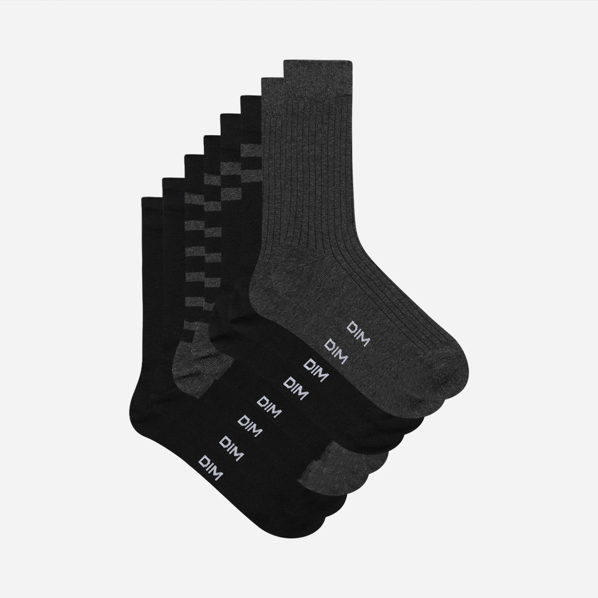 Mi-chaussettes femme gris TU Eco DIM : le lot de 5 paires de mi-chaussettes  à Prix Carrefour