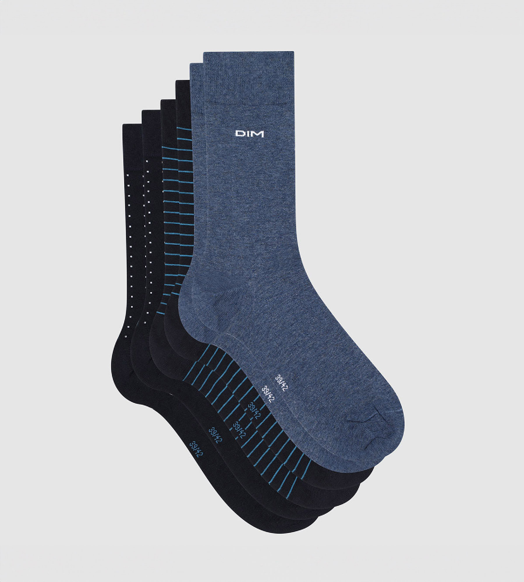 Kiabi Homme - Lot de 3 paires de chaussettes côtelées - NAVY - Drest
