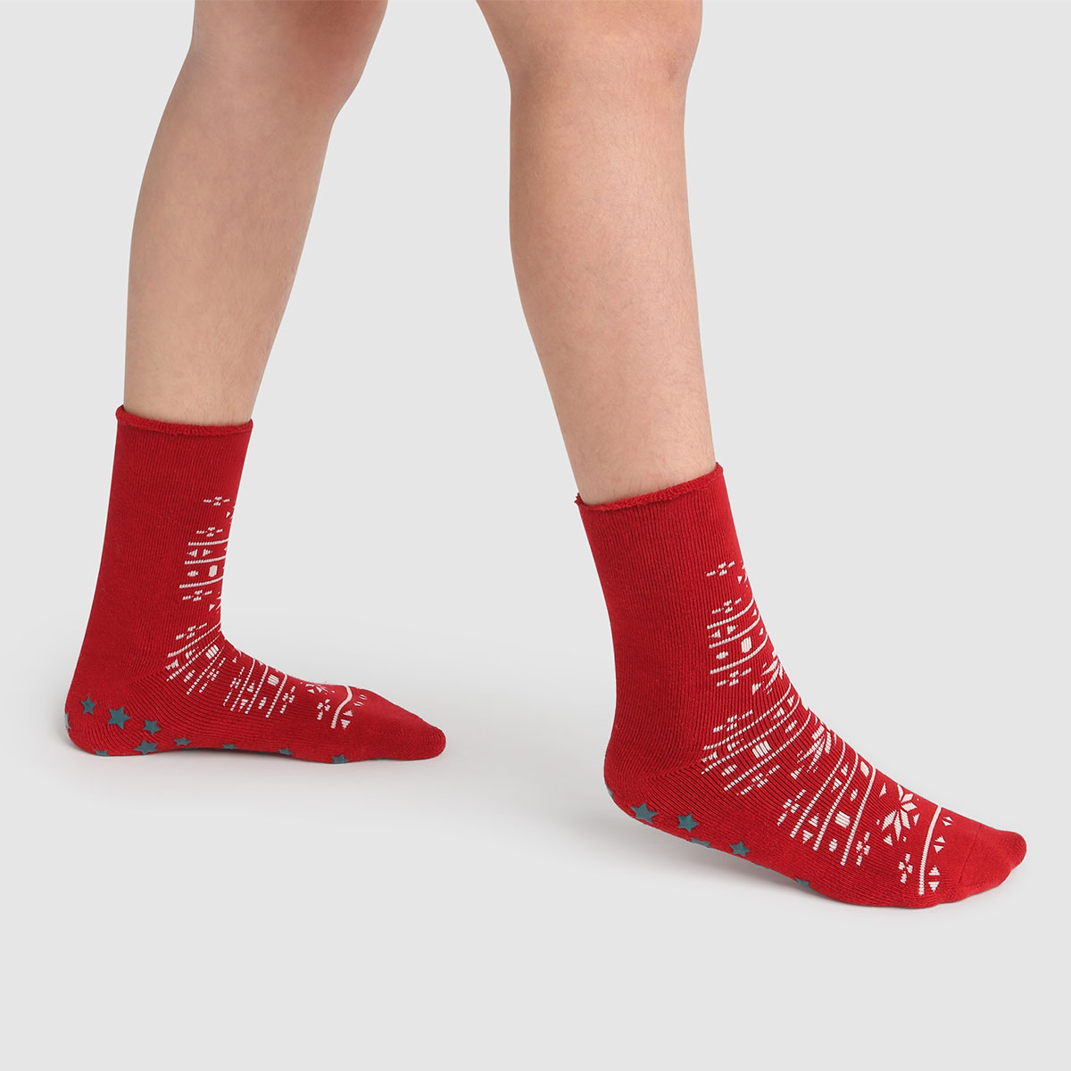 TDEOK Chaussettes Pantoufles Enfants Mode de Noël Chaude, Impression  Coupe-Vent, Chaussettes Tube Moyennes, Chaussettes Longues Coton Épais